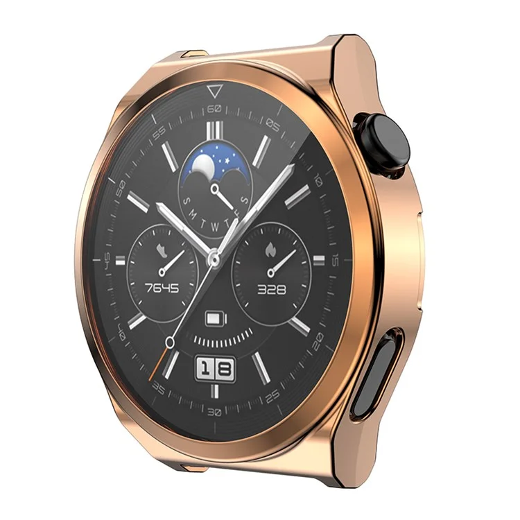 Para Huawei Watch GT 3 Pro 46mm Capa Protetora Suave de TPU Resistente a Choques Cobertura Anti-Arranhões em Toda a Volta com Protetor de Tela - Ouro Rosa
