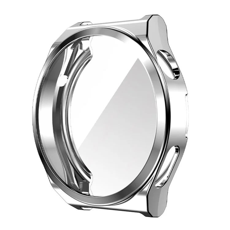 Para Huawei Watch GT 3 Pro 46mm Soft TPU Capa Protetora Resistente a Choques Toda a Volta Protetor de Tela Anti-Arranhões - Prata