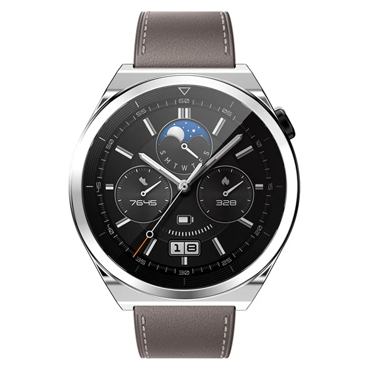 Para Huawei Watch GT 3 Pro 46mm Soft TPU Capa Protetora Resistente a Choques Toda a Volta Protetor de Tela Anti-Arranhões - Prata