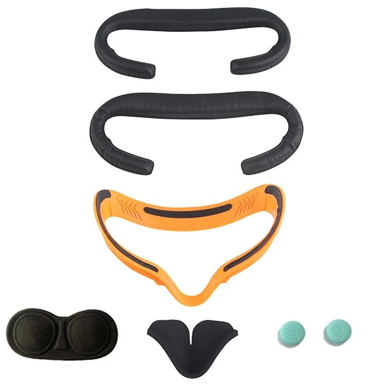 For Oculus Quest 2 6Pcs/Set VR Accessory Replacement with Touch Controller Grip Covers/Eye Covers/Face Cover/Frame/Lens Cover - Orange