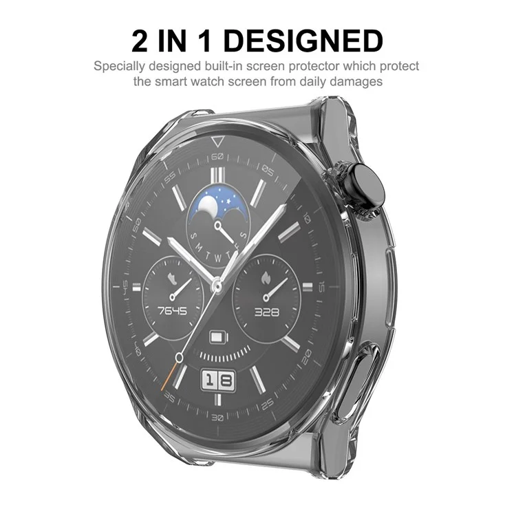 ENKAY HAT PRINCE for Huawei Watch GT 3 Pro 46mm Anti-scratch TPU Protective Watch Case Cover with 9H Tempered Glass Screen Protector