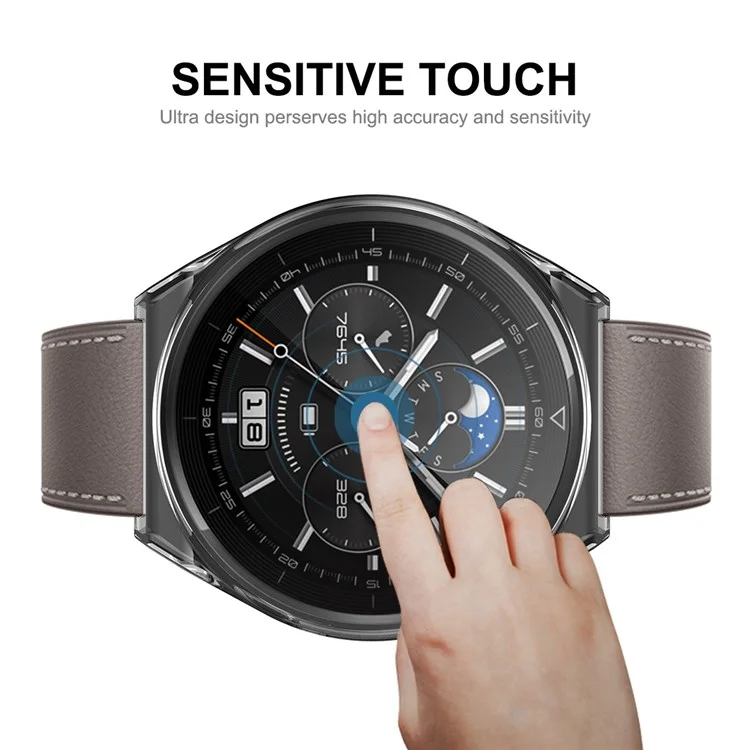 ENKAY HAT PRINCE for Huawei Watch GT 3 Pro 46mm Anti-scratch TPU Protective Watch Case Cover with 9H Tempered Glass Screen Protector