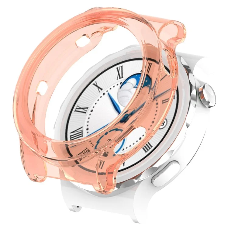 Für Huawei Uhr Watch GT 3 Pro 43 mm Hohle Aus Soft TPU Hülle Smart Watch Protective Cover - Transparentes Rosa