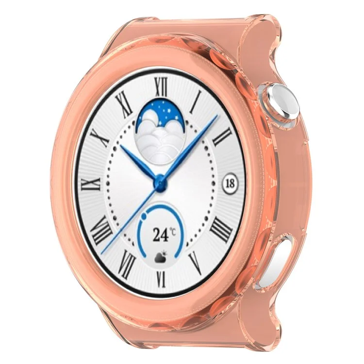 Für Huawei Uhr Watch GT 3 Pro 43 mm Hohle Aus Soft TPU Hülle Smart Watch Protective Cover - Transparentes Rosa
