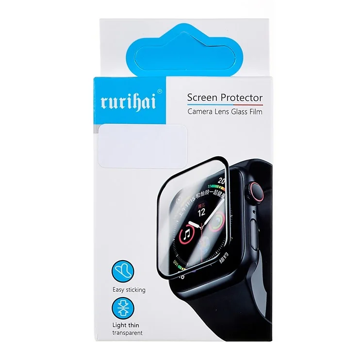 RURIHAI Electroplating Hard PC Case for Apple Watch Series 9 / 8 / 7 45mm Drop-proof Watch Shell with Tempered Glass Screen Protector - Silver