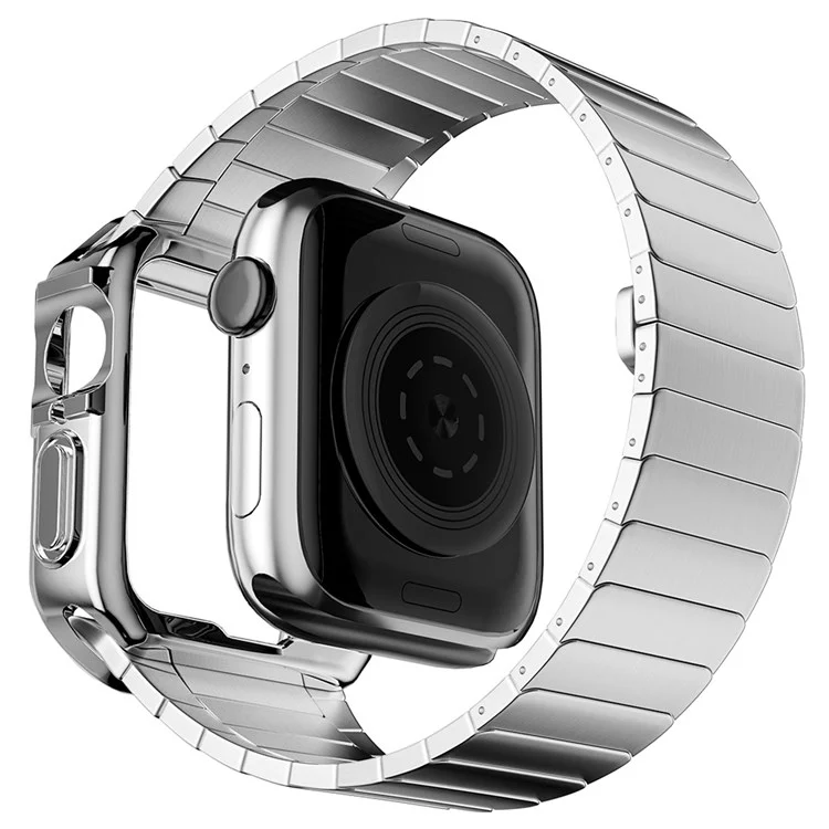 For Apple Watch Series 1 / 2 / 3 42mm / SE / 4 / 5 / 6 44mm / 9 / 8 / 7 45mm Electroplating TPU Watch Case Laser Engraving Protective Cover - Black