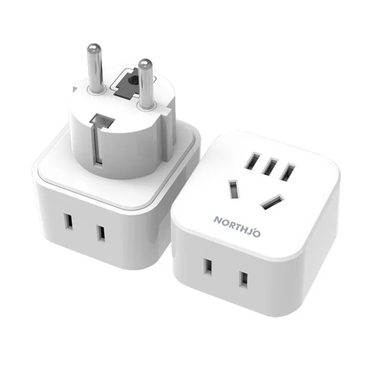 NORTHJO EU Plug DIN to US/AU/Japanese Plug Mini Size Travel Adapter Plug Socket