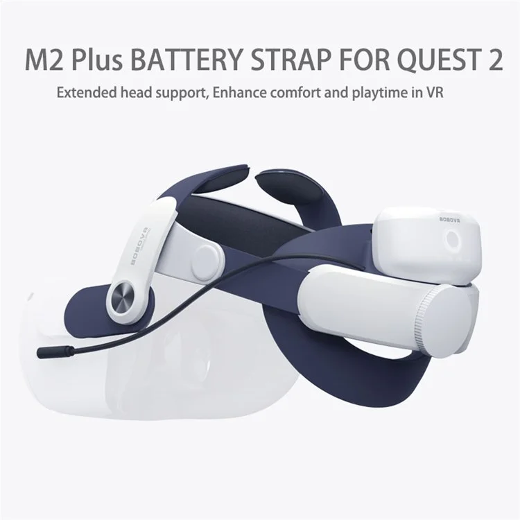 BOBOVR M2 Plus-2 For Oculus Quest 2 VR Glasses Replacement Head Strap with 2 5200mAh Magnetic Battery Pack and Charging Station