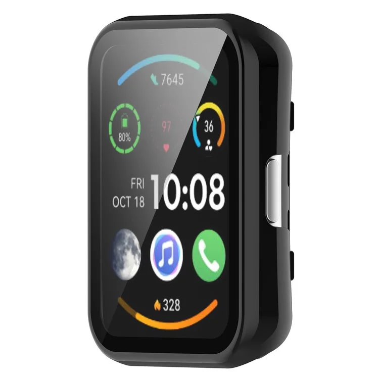 Per Oppo Watch Free Hard PC Watch Case Protezione Cover con Protezione Schermo in Vetro Temperato - Nero