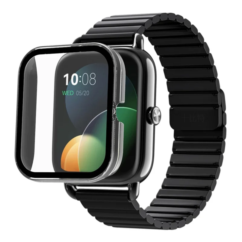 For Haylou RS4 Plus LS11 All Around Coverage Protective PC Cover with Tempered Glass Screen Protector - Dark Blue