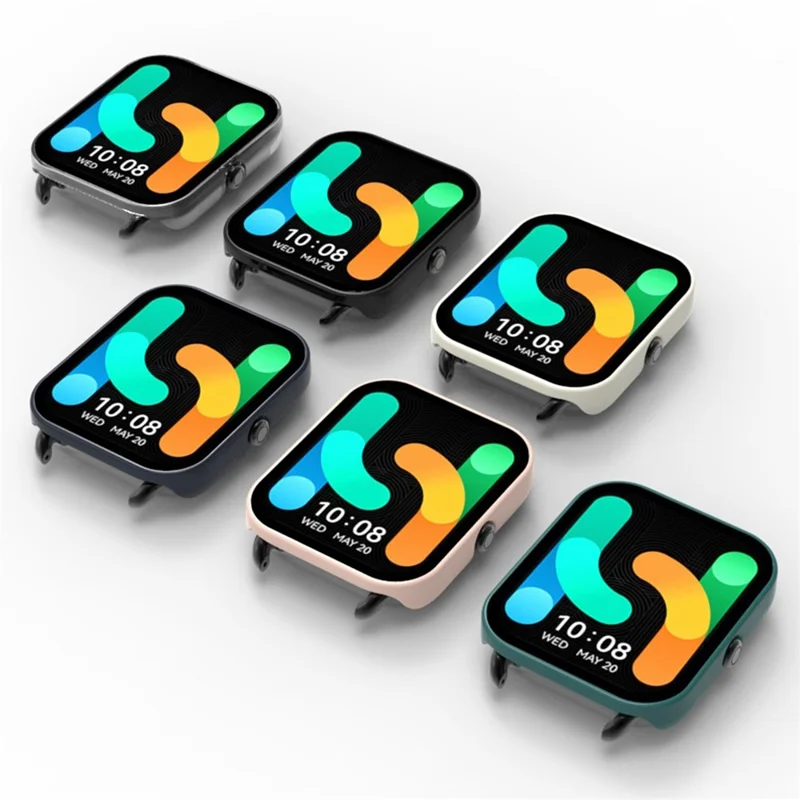 For Haylou RS4 Plus LS11 All Around Coverage Protective PC Cover with Tempered Glass Screen Protector - Dark Blue