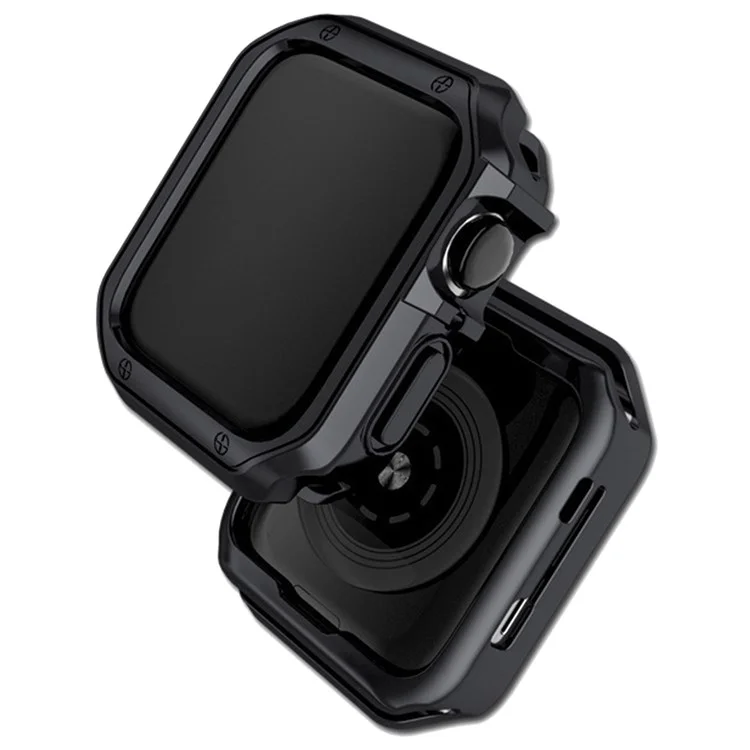 For Apple Watch 9 / 8 / 7 45mm TPU Watch Protector Quick Release Sports Watch Case - Black
