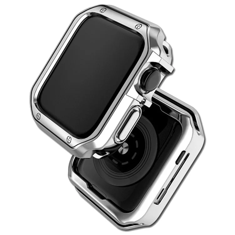 Para Apple Watch Series 4 / 5 / 6 44mm / SE 44mm / SE (2022) 44mm Carcasa Antiexplosión del Reloj Corte Preciso Protector TPU del Reloj - Plata