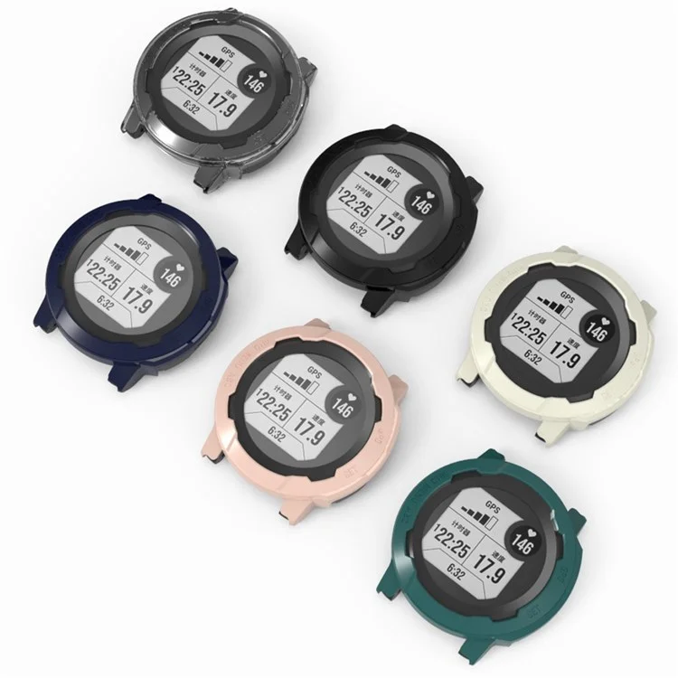 For Garmin Instinct 2 Watch Case Anti-drop Hard PC Cover Frame Half Protective Cover - Black