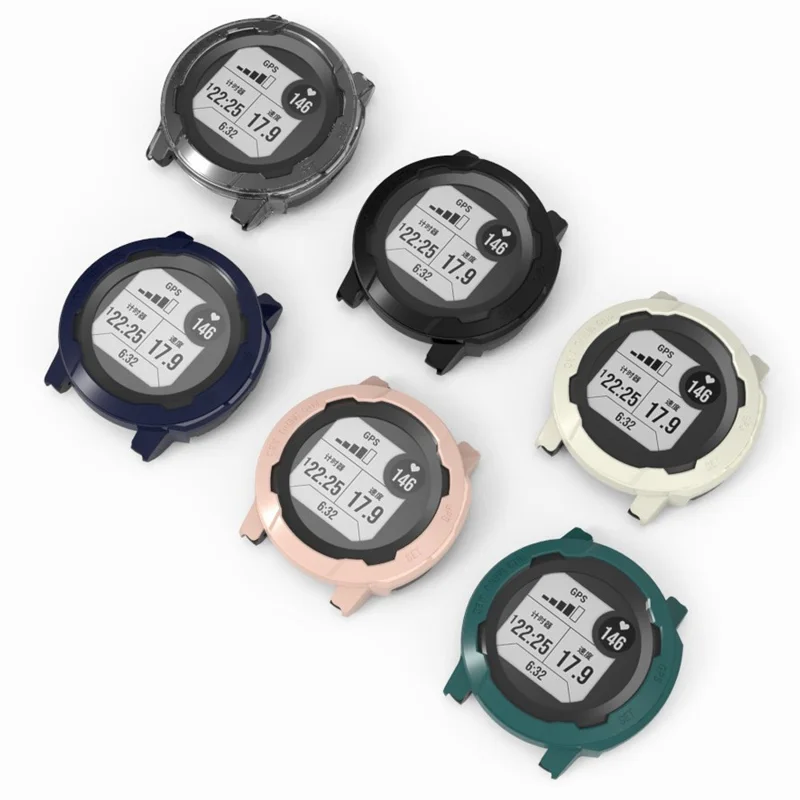 Voor Garmin Instinct 2S Valbestendige Horlogehoes Harde PC Cover Frame Half Beschermhoes - Wit