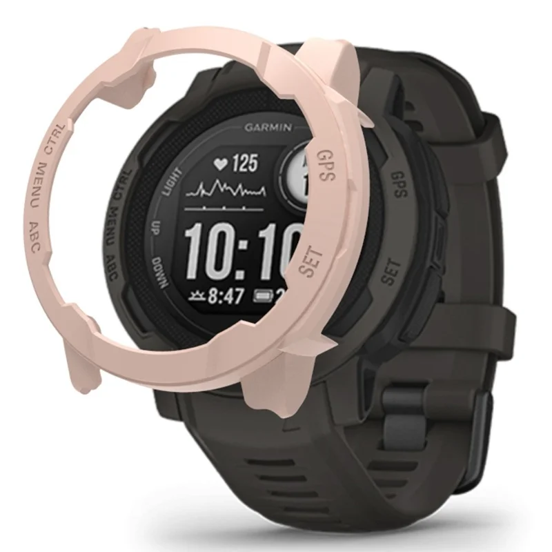 For Garmin Instinct 2S Fall Proof Urbeskyttelse Hård PC-dæksel Ramme Halv Beskyttende Dæksel - Pink
