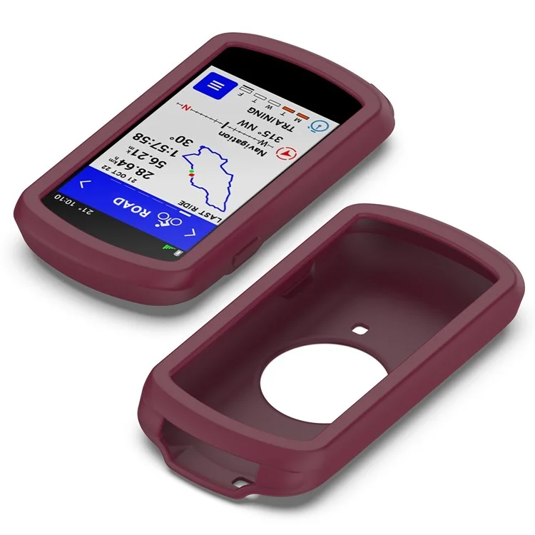 For Garmin Edge 1040 Scratch Resistant Soft Silicone Case Bike GPS Computer Protective Cover - Wine Red