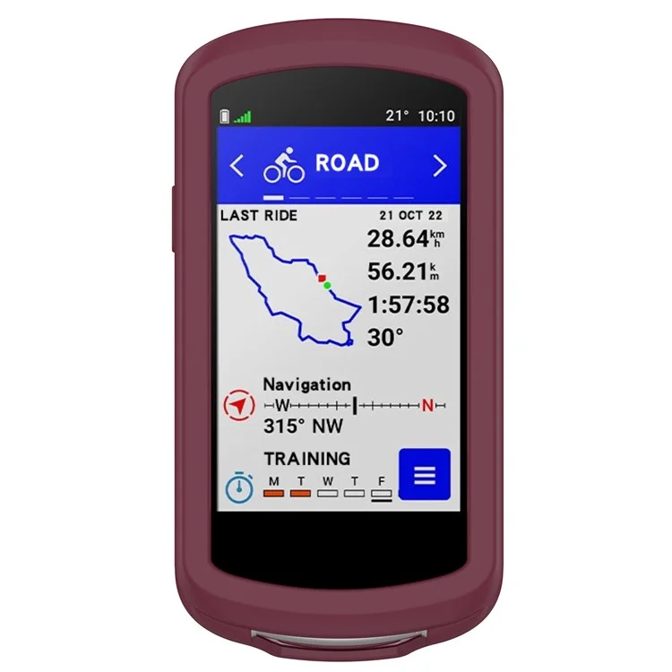 For Garmin Edge 1040 Scratch Resistant Soft Silicone Case Bike GPS Computer Protective Cover - Wine Red