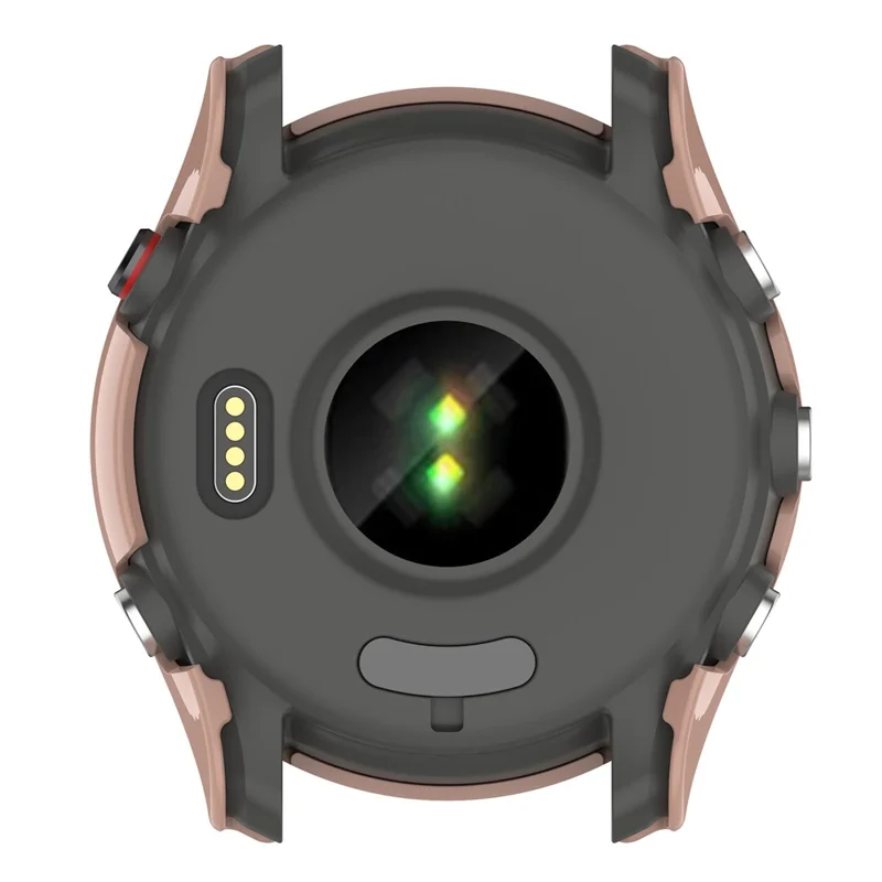 For Garmin Forerunner 255S Full Protection Anti-drop Hard PC Watch Case Protective Cover with Tempered Glass Screen Protector - Pink