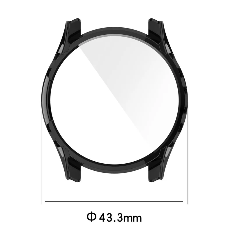 For Garmin Forerunner 255S Full Protection Anti-drop Hard PC Watch Case Protective Cover with Tempered Glass Screen Protector - Pink