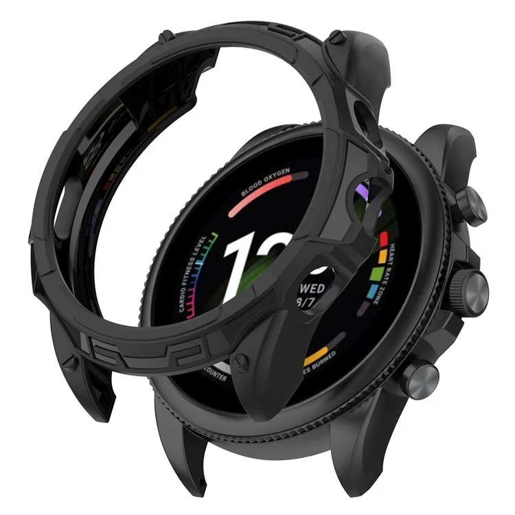 Pour Fossil Gen 6 Soft TPU Hollow-out Watch Case Protective Cover 42mm - Noir