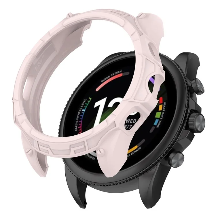 For Fossil Gen 6 Soft TPU Hollow-out Watch Case Protective Cover 42mm - Light Pink