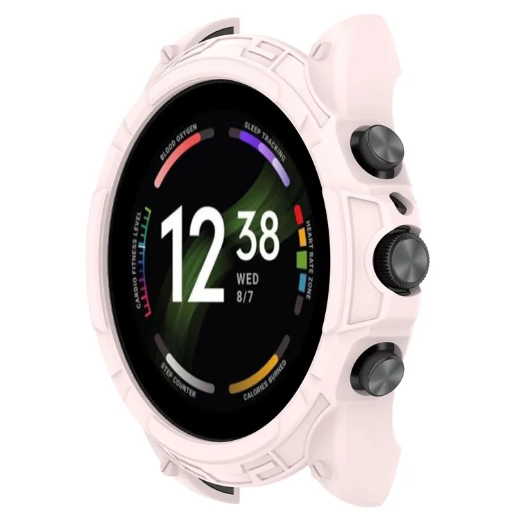 For Fossil Gen 6 Soft TPU Hollow-out Watch Case Protective Cover 42mm - Light Pink