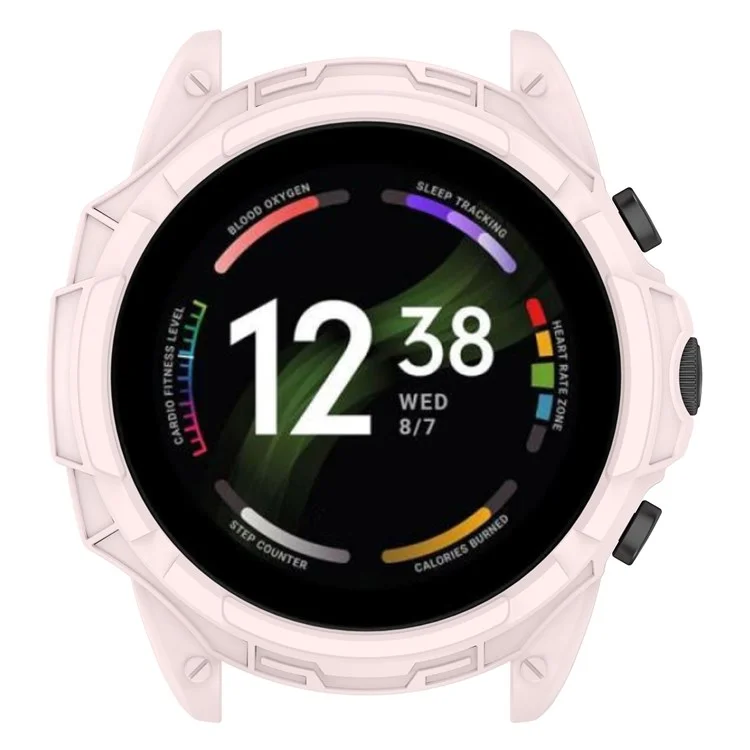 For Fossil Gen 6 Soft TPU Hollow-out Watch Case Protective Cover 42mm - Light Pink