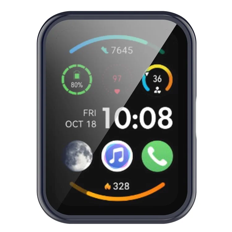 Para Huawei Watch Fit 2 Funda de PC con Protector de Pantalla de Vidrio Templado Resistente a Arañazos Funda Inteligente para Reloj - Azul Oscuro