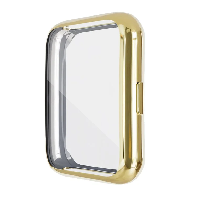 Für Huawei Watch Fit 2 Electroplated 360-Grad-Schutz TPU-Hülle mit Bildschirmschutz Anti-Drop Smart Watch Case - Gold