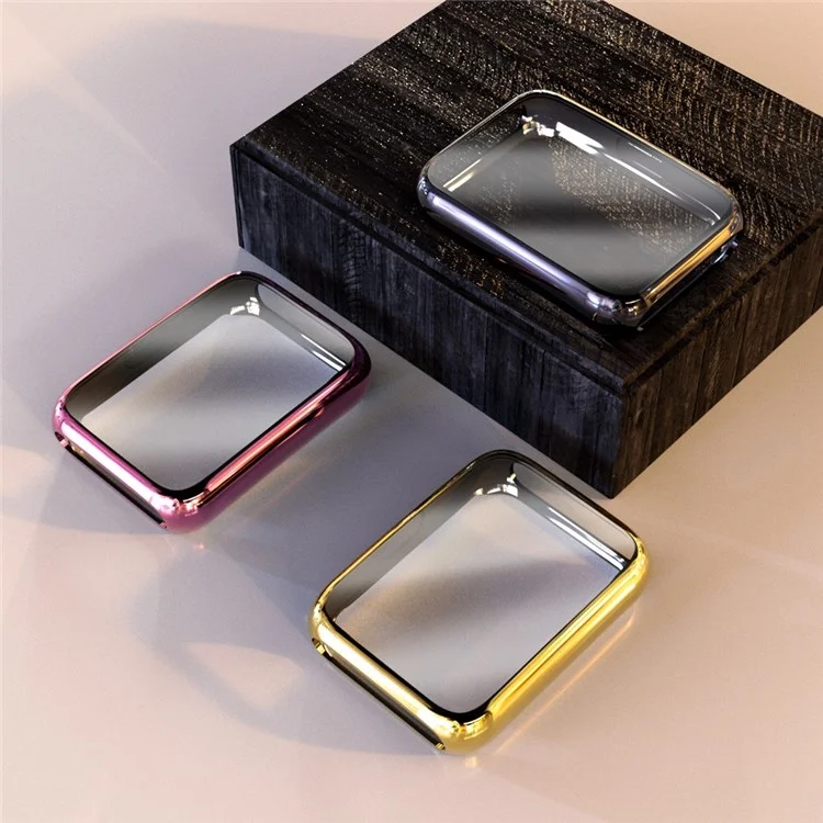 Für Huawei Watch Fit 2 Electroplated 360-Grad-Schutz TPU-Hülle mit Bildschirmschutz Anti-Drop Smart Watch Case - Gold