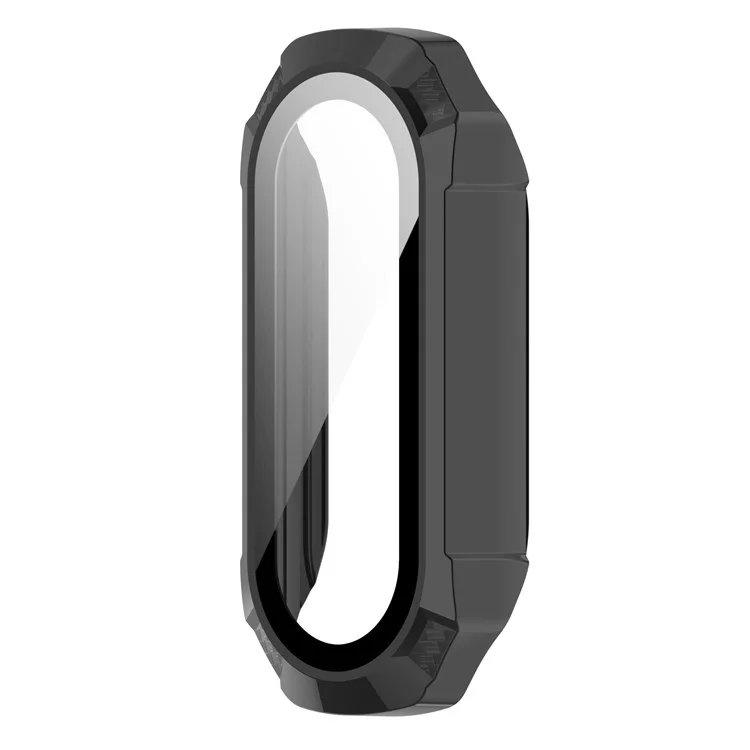 For Xiaomi Mi Band 7 / 7 NFC Hard PC Cover Watch Case with Tempered Glass Screen Protector Shockproof Watch Shell - Black
