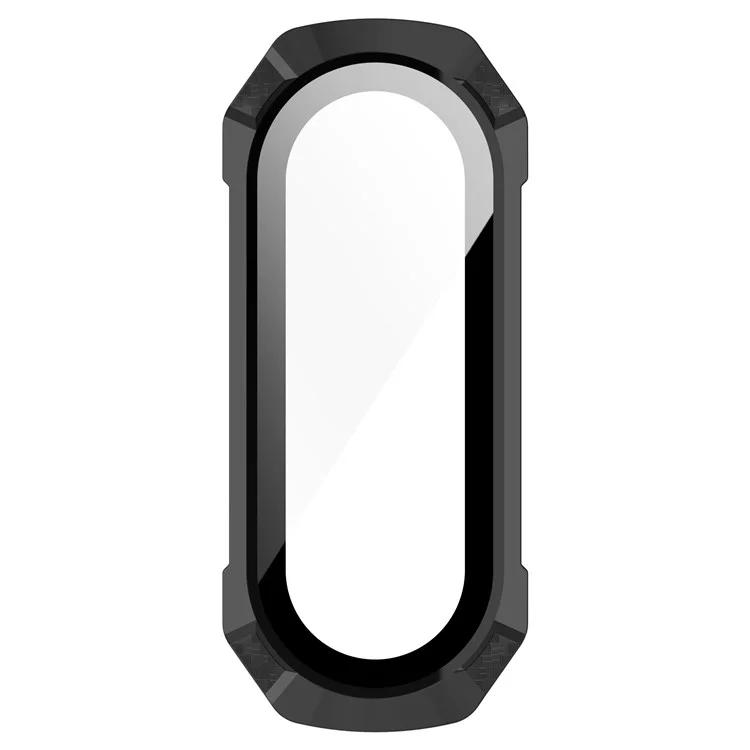 For Xiaomi Mi Band 7 / 7 NFC Hard PC Cover Watch Case with Tempered Glass Screen Protector Shockproof Watch Shell - Black