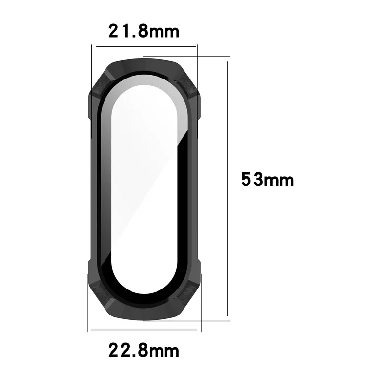 For Xiaomi Mi Band 7 / 7 NFC Hard PC Cover Watch Case with Tempered Glass Screen Protector Shockproof Watch Shell - Black