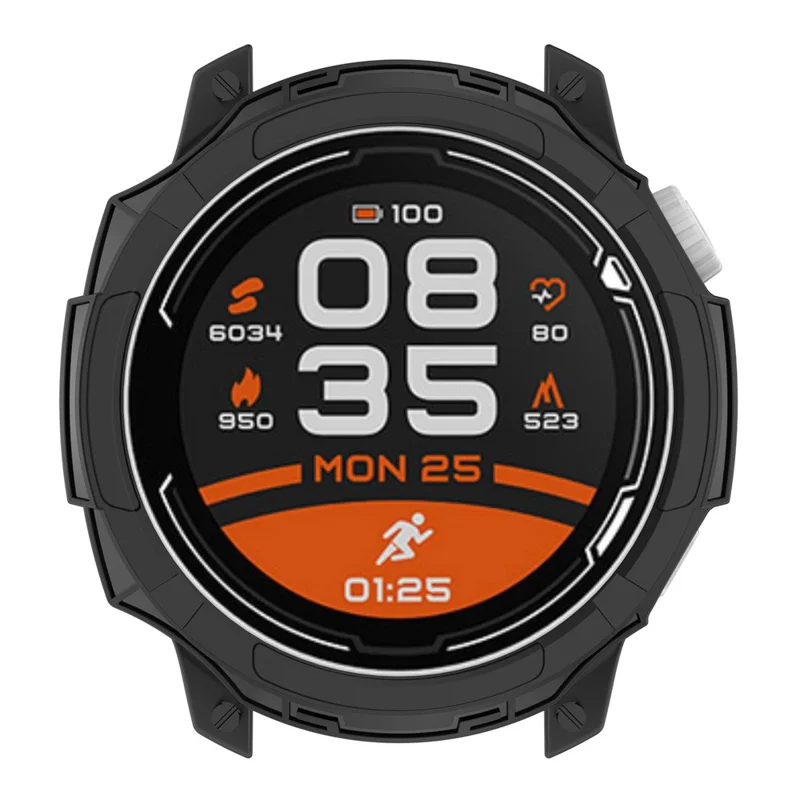 For Coros Pace 2 Anti-fall Anti-scratch Soft TPU Hollow-out Watch Case Protective Cover - Black