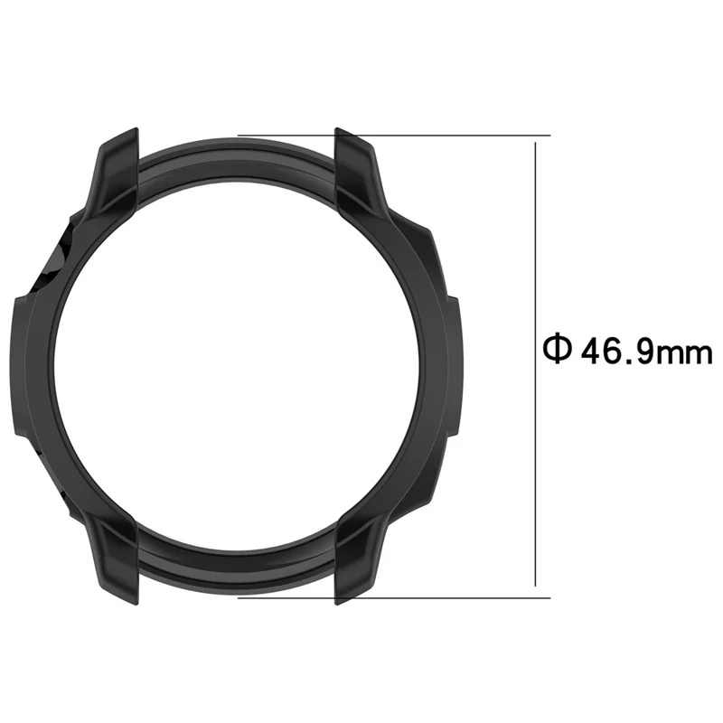 For Coros Pace 2 Anti-fall Anti-scratch Soft TPU Hollow-out Watch Case Protective Cover - Black