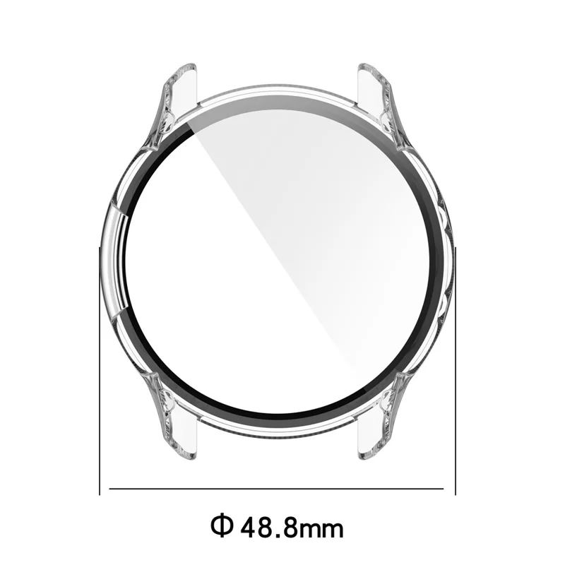 For Garmin Forerunner 955 Full Protection Hard PC Watch Case Cover with Tempered Glass Screen Protector - Ink Blue