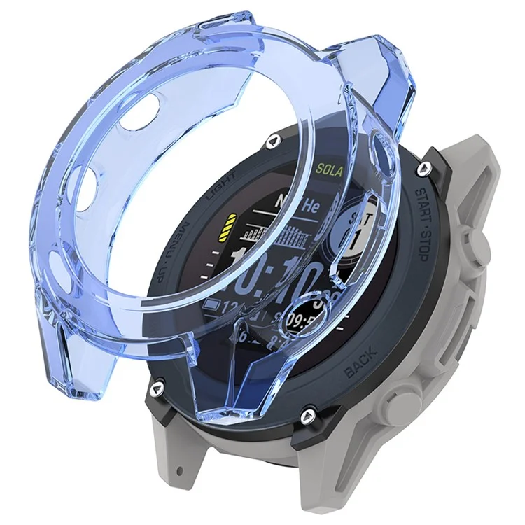 Para Garmin Descent G1 Transparent TPU Hollow Cover Anti-scratch Smart Watch Protective Case - Azul