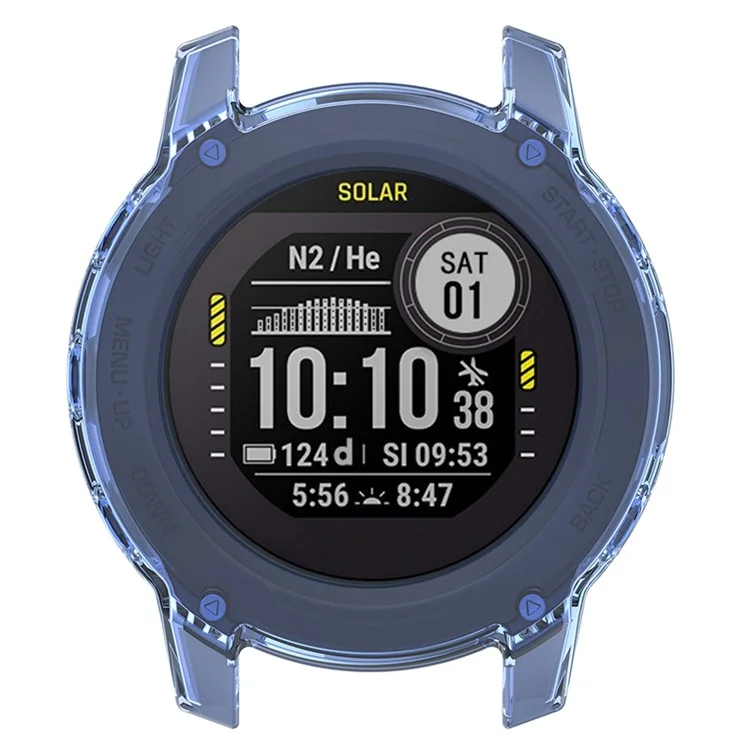 Para Garmin Descent G1 Transparent TPU Hollow Cover Anti-scratch Smart Watch Protective Case - Azul