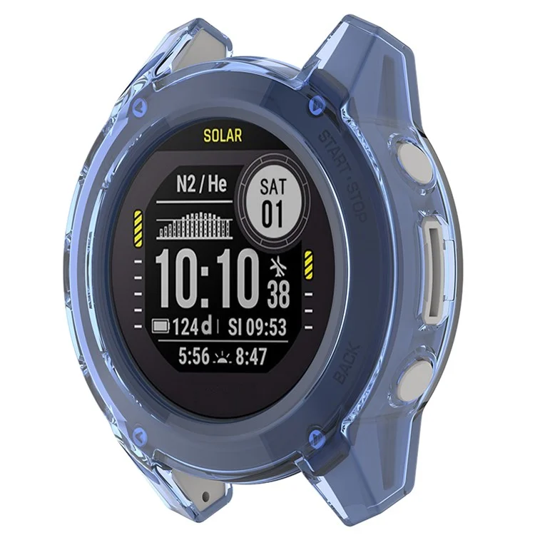 Para Garmin Descent G1 Transparent TPU Hollow Cover Anti-scratch Smart Watch Protective Case - Azul