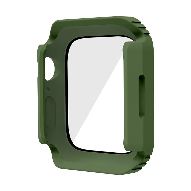 For Apple Watch Series 3 / 2 / 1 38mm Tempered Glass Screen Protector Watch Case PC + TPU Protective Cover - Army Green