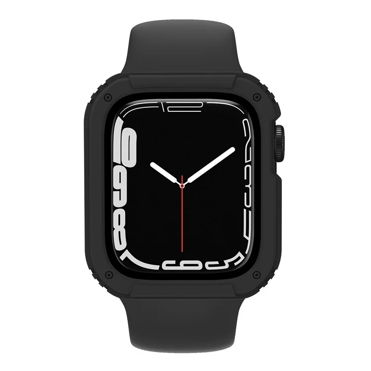 For Apple Watch Series 3 / 2 / 1 42mm PC + TPU Shockproof Watch Case Shell with Tempered Glass Screen Protector - Black