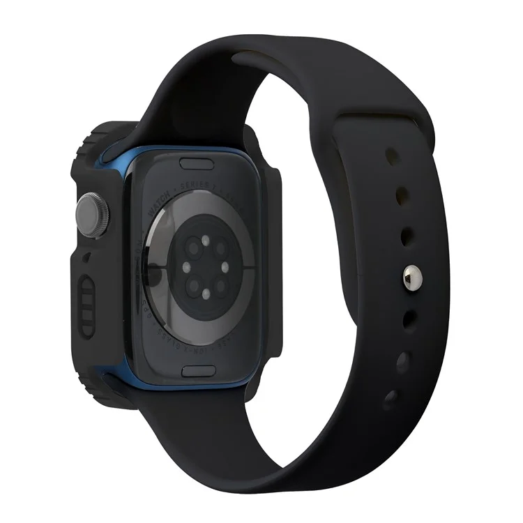For Apple Watch Series 3 / 2 / 1 42mm PC + TPU Shockproof Watch Case Shell with Tempered Glass Screen Protector - Black