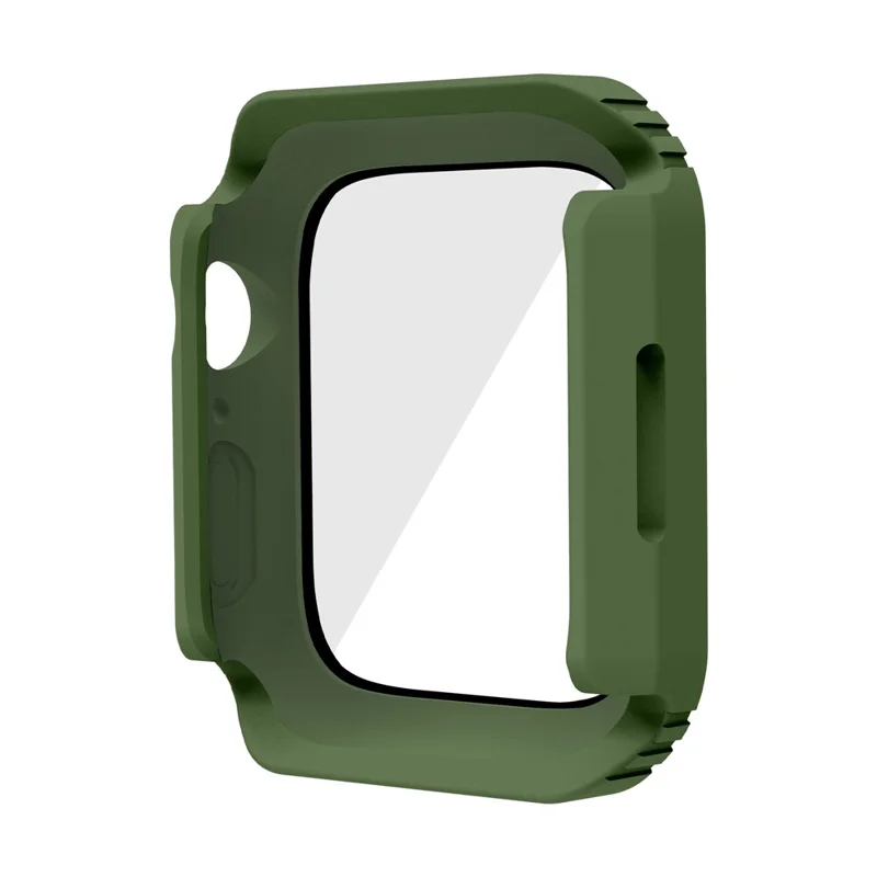 For Apple Watch Series 9 / 8 / 7 41mm Full Coverage Watch Case PC + TPU + Tempered Glass Protective Cover - Army Green