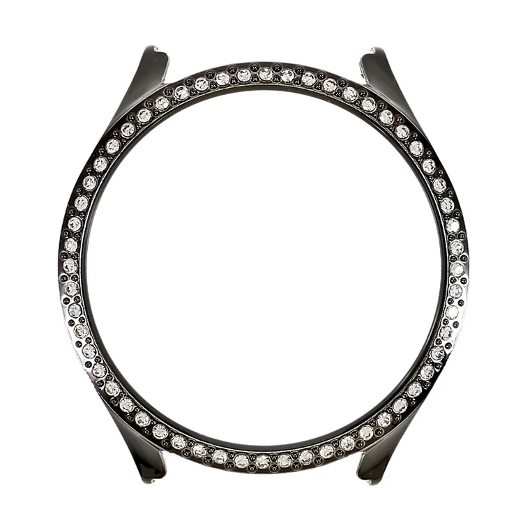 Per Samsung Galaxy Watch5 44mm Bling Rhinestone Hard PC Frame Elettroplatante Coperchio a Guscio a Metà Protettivo - Nero