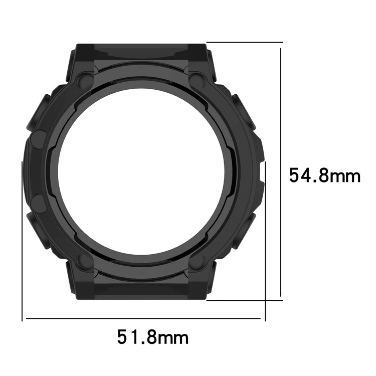 For Huami Amazfit T-Rex 2 Soft Flexible Rugged TPU Raised Bezel Frame Half Protective Watch Cover - Light Pink