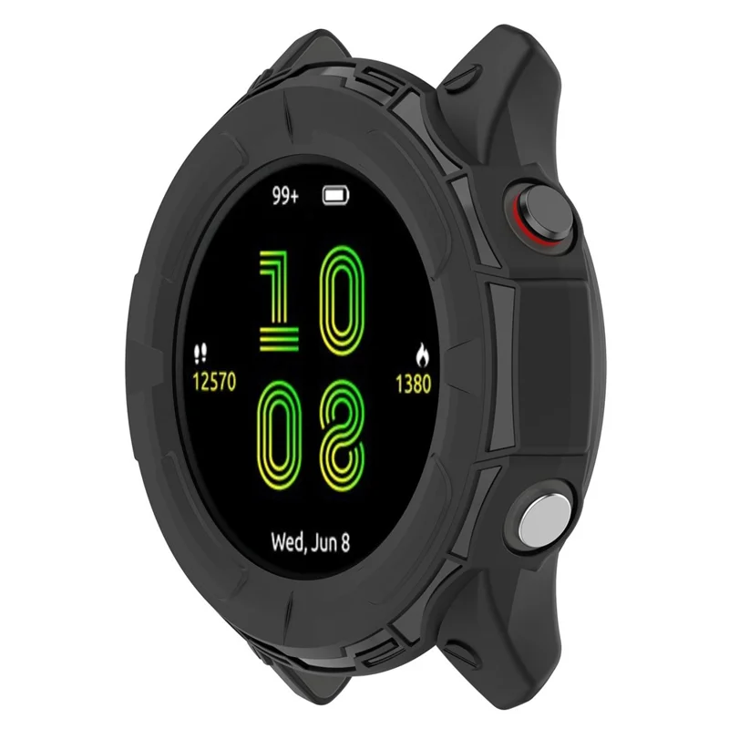 For Garmin Forerunner 255 Soft TPU Watch Protector Hollow-out Design Anti-Scratch Protective Cover Frame - Black