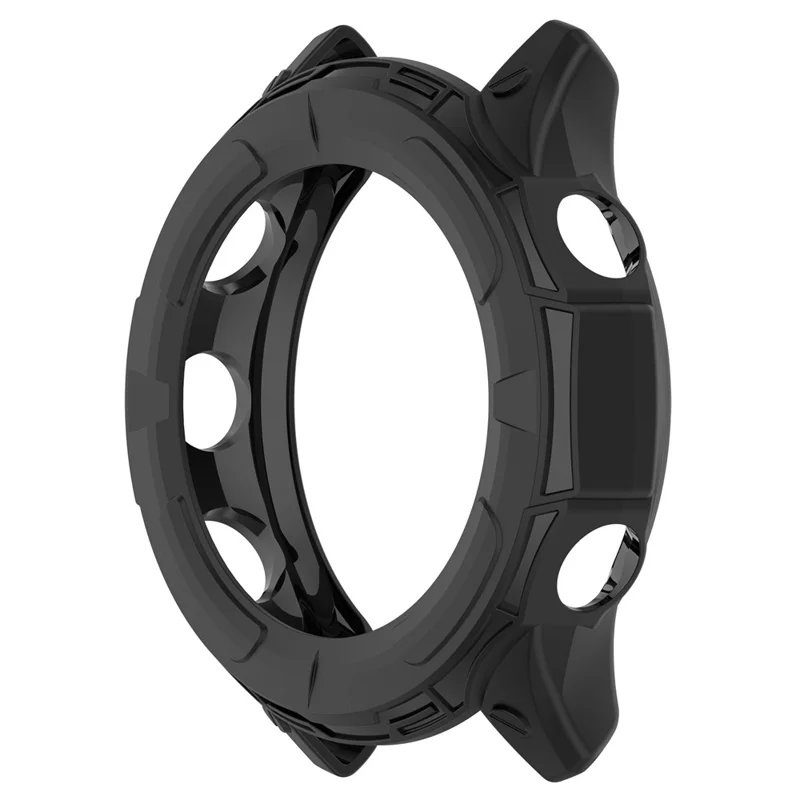 For Garmin Forerunner 255 Soft TPU Watch Protector Hollow-out Design Anti-Scratch Protective Cover Frame - Black