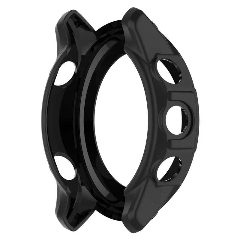For Garmin Forerunner 255 Soft TPU Watch Protector Hollow-out Design Anti-Scratch Protective Cover Frame - Black
