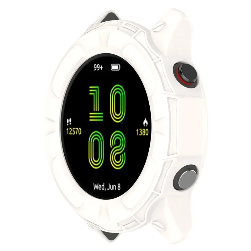For Garmin Forerunner 255 Soft TPU Watch Protector Hollow-out Design Anti-Scratch Protective Cover Frame - Ivory White